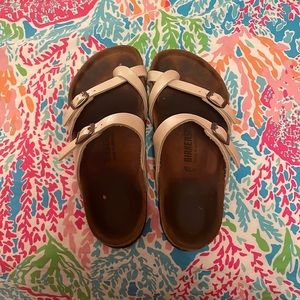 White/pearl Birkenstocks